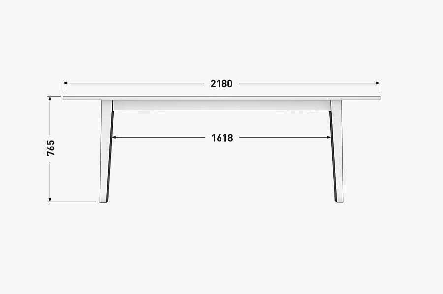 Solenn Design Tisch Knorke 03 Technische ZeichnungSeite