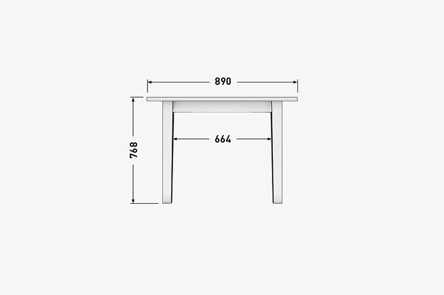 Solenn Design Tisch Knorke 04 Technische Zeichnung Front